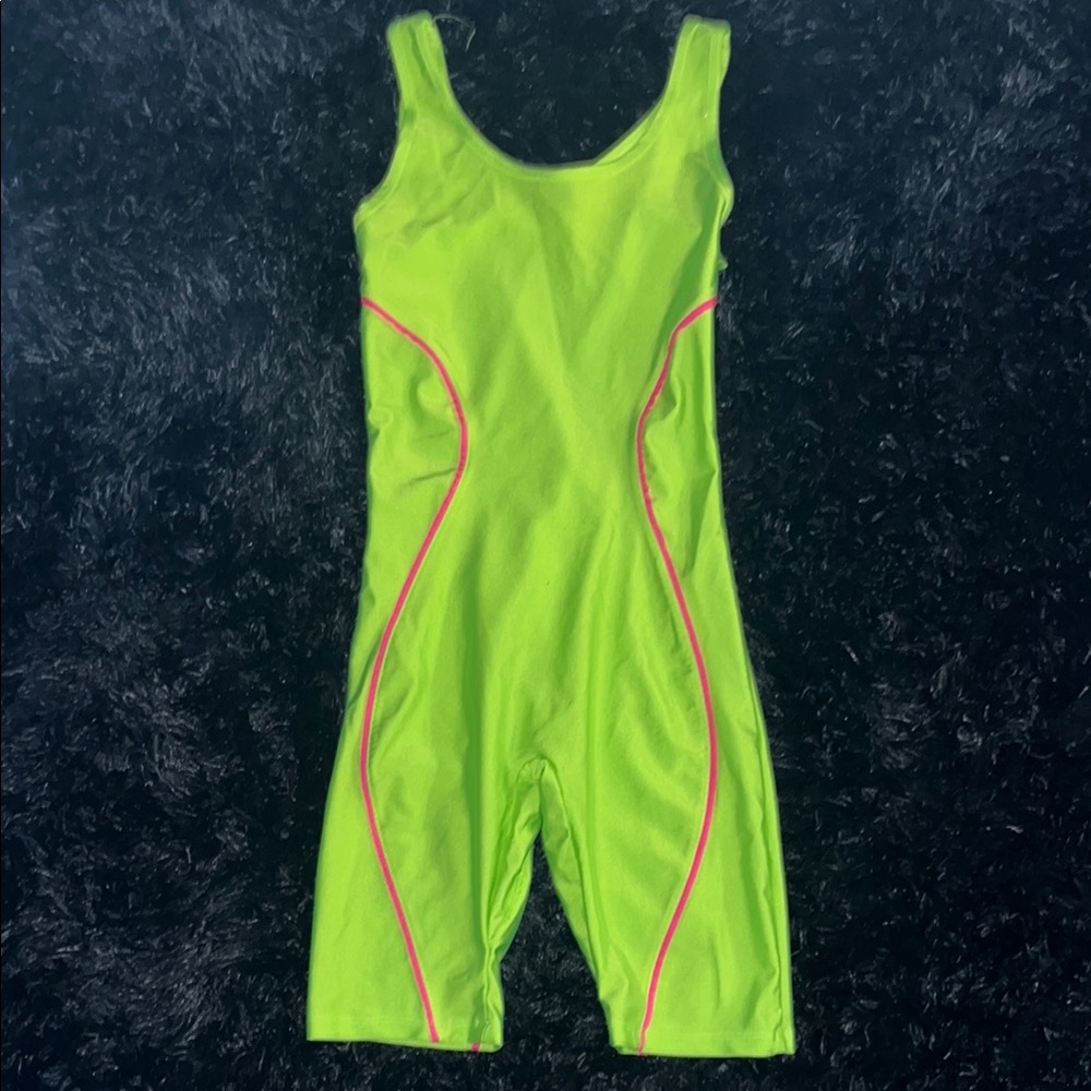 Neon Green jumpsuit with Pink Accents